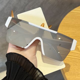 New White Mercury Frameless Sunglasses, European and American Style, Popular on Social Media, Summer Sun Protection, Trendy and Unique Men's Sunglasses