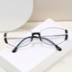 Trendy European and American Retro Square Frameless Cut-Edge Glasses Hip-Hop Street Style Instagram Small Face Styling Transparent Sunglasses