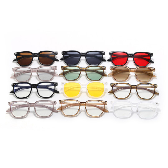 2024 Popular Square Frame Korean Style Trendy Brown Slimming Glasses Xiaohongshu Women's Sunglasses Frames in Stock