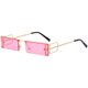 Frameless Small Lens Sunglasses for Women, High-End Style ins Hip-Hop Men's Retro Colorful Small Frame Sunglasses for Photo Shoots and Clubbing
