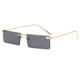 Hip-Hop Rimless Tinted Sunglasses for Women, High-End ins Blue Narrow-Frame Small Face Sunglasses, Trendy Brand for Men