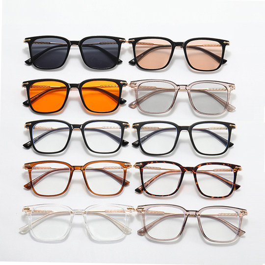 2025 New Korean Orange Sunglasses Square Frame Retro Street Style Xiaohongshu Trendy Large Frame Sunglasses Unique Hip-Hop