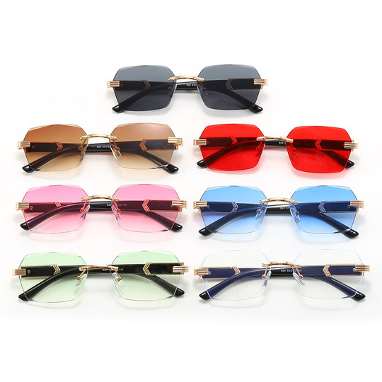 小脸墨镜女高级感ins无框时尚防紫外线强光太阳眼镜开车专用男士