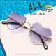 Fashionable Heart-Shaped Glasses 2025 New Gradient Heart-Shaped Rimless Sunglasses Korean Style Trendy Retro Harajuku Hong Kong Style