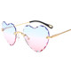 Fashionable Heart-Shaped Glasses 2025 New Gradient Heart-Shaped Rimless Sunglasses Korean Style Trendy Retro Harajuku Hong Kong Style