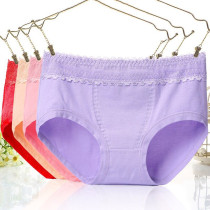 Warm palace large size womens underwear belly hip hip pure cotton hip mid-waist womens briefs pants summer thin breathable