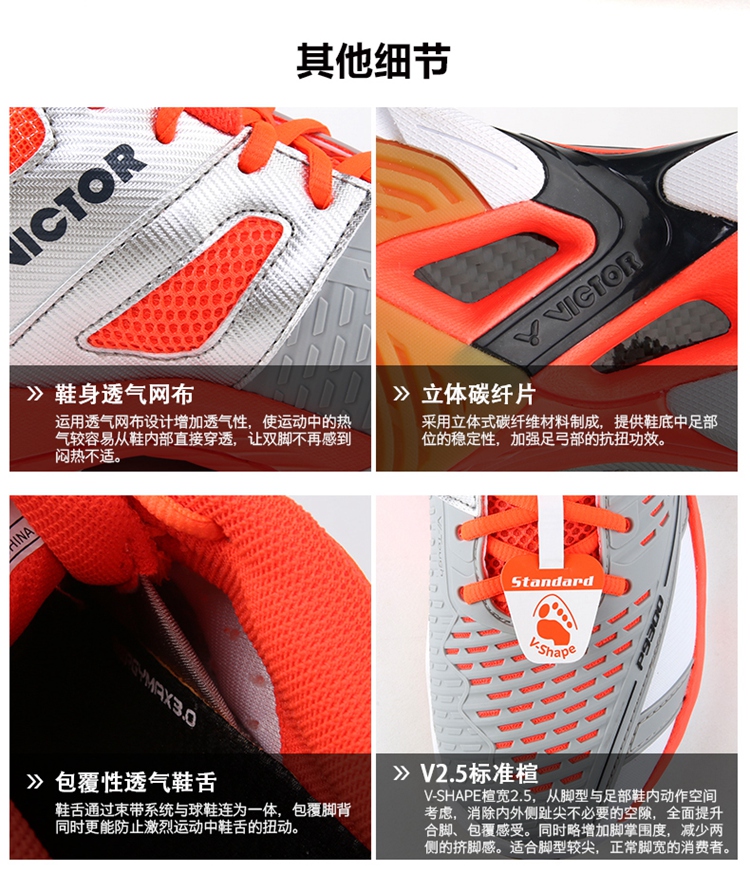 Giày cầu lông chiến thắng chính hãng VICTOR 2017 Giày thể thao chuyên nghiệp ổn định P9300 lưới thoáng khí - Giày cầu lông giày thể thao juno