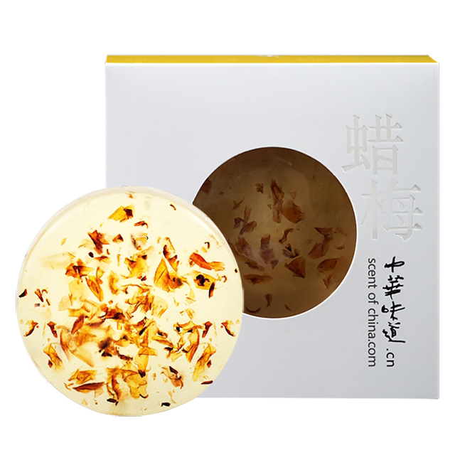 Pupu Chinese flavor wax plum petal handmade soap cleansing handmade wax plum flower scented soap 60g