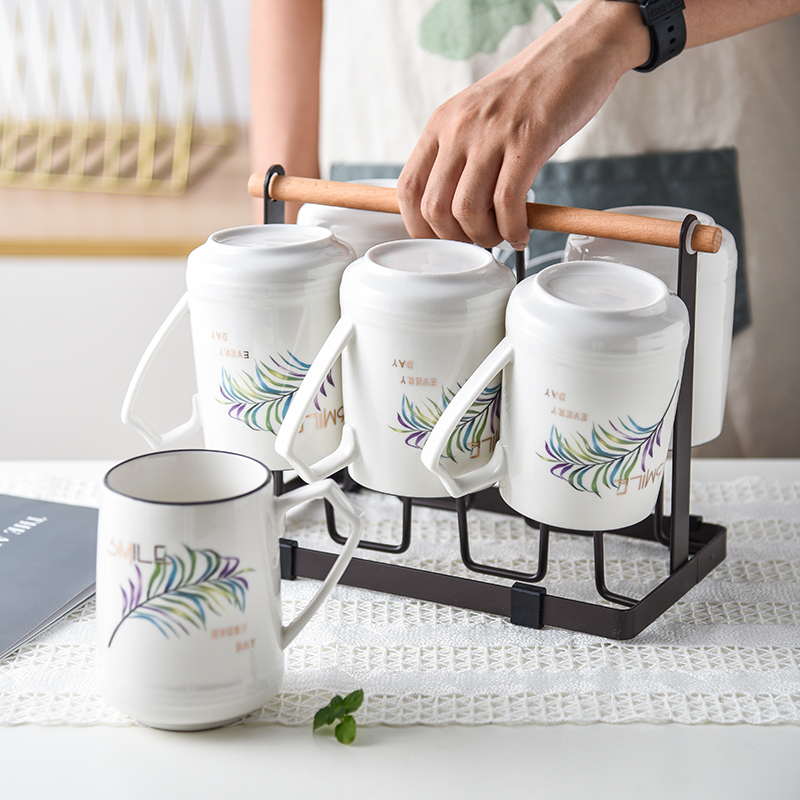 Household large-capacity ceramic cup high-temperature cup creative cup water cup set drink teacup Mark cup cup Nordic