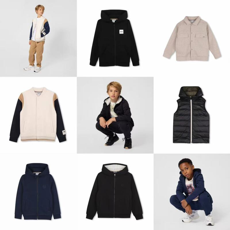 In-Stock Boss Children's Clothing 26 Fall/Winter Boys' Long-Sleeve Zip-Up Hooded Jacket Sportswear Top Sweatshirt In-Stock Boss Children's Clothing 26 Fall/Winter Boys' Long-Sleeve Zip-Up Hooded Jacket Sportswear Top Sweatshirt