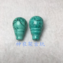 Natural mineral turquoise One-piece tee Buddha head barrel beads Loose beads Siamese pacifier Buddha head Bodhi accessories package