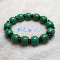 Natural Hubei original mine old turquoise with coconut shell hand string original Tibetan ethnic style Buddha bead bracelet for men and women