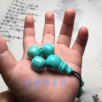 Hubei raw mineral turquoise three-way Buddha head Barrel beads Waist beads Loose beads Round beads Top beads Tibetan Buddhist beads accessory set