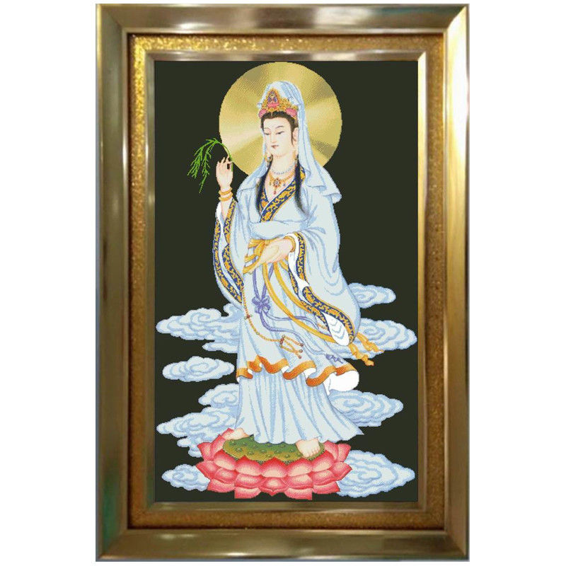 Boutique's new Big Four bodhisattva Guanyin view Bodhisattva Cross Stitch Bodhisattva Cross embroidered precise printing and sending
