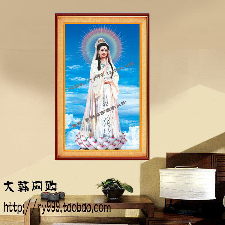 Guanyin cross-stitch Nanhai Guanshiyin Bodhisattva boutique cross-stitch Buddhist Buddha hall temple worship send tools