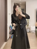 Yichic ｜ Ladies xioxiang xiangxian квадратный воротник твердый цвет юбка подвеска+лепестка короткая куртка QA1221