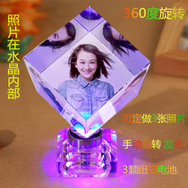 Photo Customized Crystal Rubiks Cube Table Photo Album Photo Frame Making to customize baby creative birthday gift