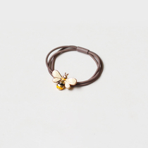 Korean version Hair Rope Brief Cute Little Bee Girl Hearts Leather Set With Hair Rubber Fascia Clear New Ring Hair Rope Hair Accessories