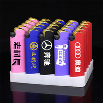 Matte rubber silicone metal grinding wheel lighter inflatable printing logo advertising QR code printing and engraving customization