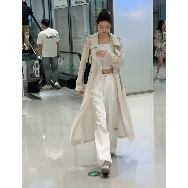 White Lightweight Ice Silk Sun Protection Clothing for Women, Long Style, Full Body, Petite Size, 2026 New Summer Windbreaker Jacket, Sun Protection Clothing