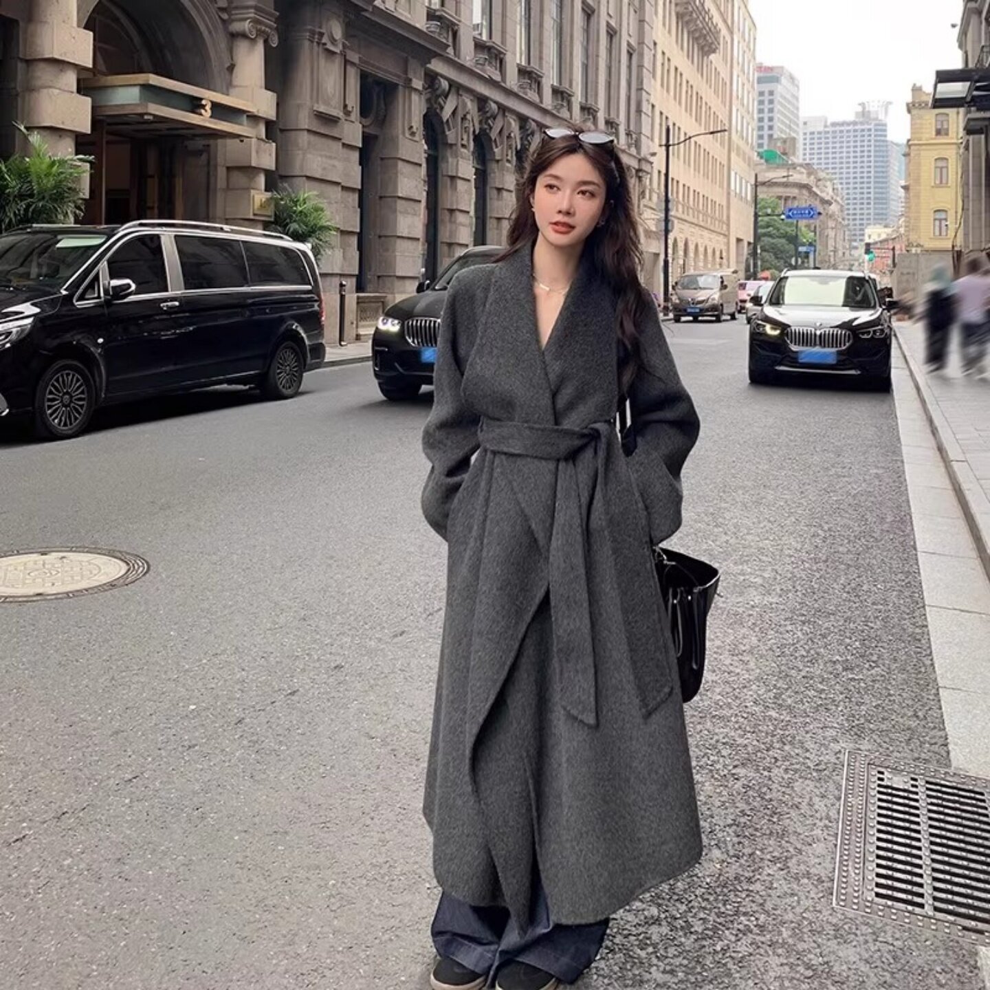 小个子女孩必入！高级感灰色双面羊毛羊绒大衣，终于找到绝美秋日穿搭救星！怎么办，怎么搭？姐妹们快来围观呀😎_服装大全_淘宝服装网, image size:1440x1440