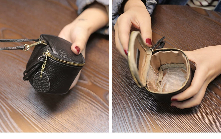 2019 phiên bản tiếng Hàn mới của ví nữ tay da ví mini xu ví da khóa túi khóa kéo túi xu - Ví tiền