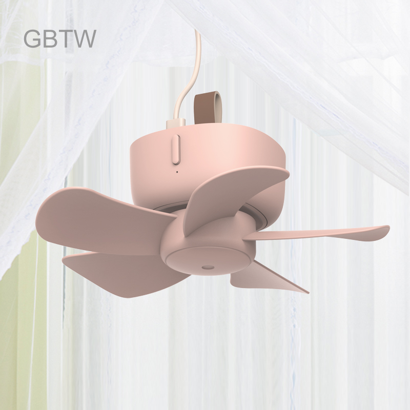 Rechargeable USB small ceiling fan student dormitory with small electric fan muted summer dormitory bed mosquito net under the bed