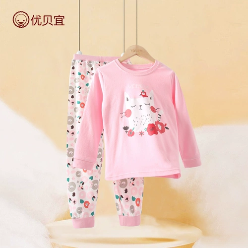 Осеннее нижнее белье, хлопковый комплект, детская осенняя пижама, термобелье, свитер, подходит для подростков