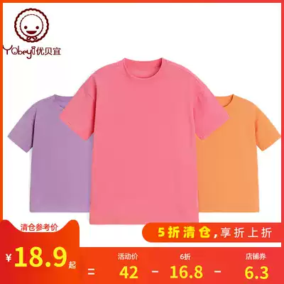 (50% off for a limited time)Girls summer solid color T-shirt skirt Children's Western style dress Female baby short-sleeved middle and large children