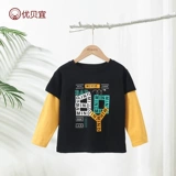 Футболка для мальчиков, хлопковый осенний детский лонгслив, комплект, детская одежда, подходит для подростков