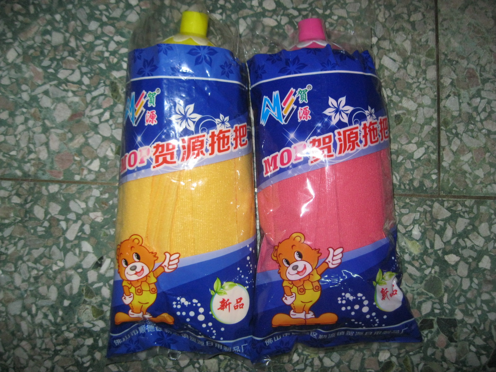 Heyuan microfiber mop head Absorbent replacement head Ordinary round head household pier cloth head Towel ground mop head