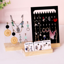 Solid wood ear ring rack jewelry jewelry display frame ear photo postcard card stand display table props earring storage frame