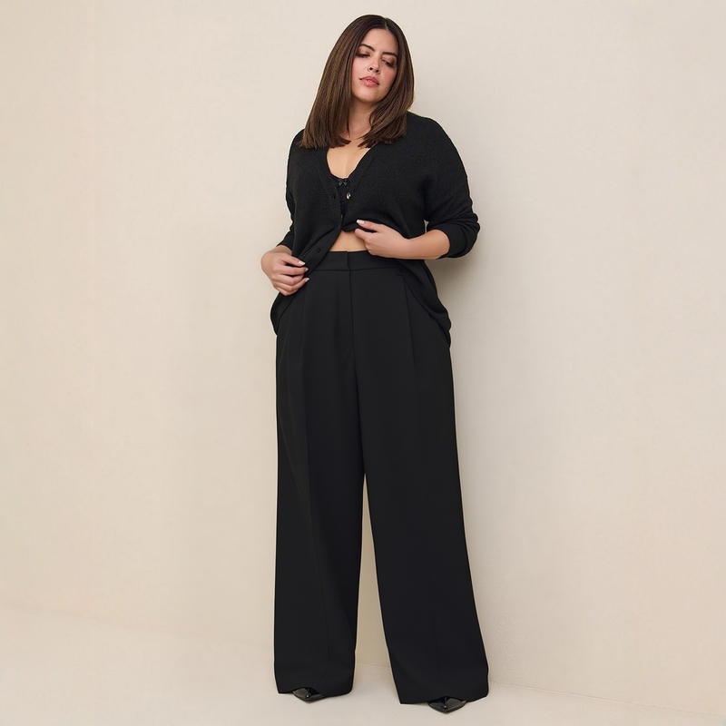 Plus Size Fat Girl Black High-Waisted Wide-Leg Pants Women's Loose Slimming Versatile Long Pants Dress Pants 859/860/861