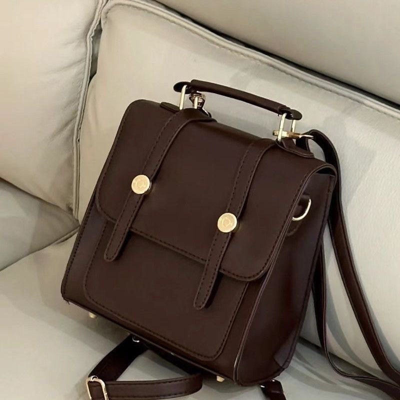 Niche American Retro Buckle Backpack Crossbody Oxford Bag British