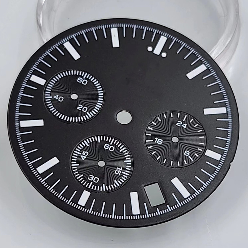 31.5mm Luminous Three-Eye Multifunctional Quartz Dial Suitable for Seiko Vk63 Quartz Movement 31.5mm Luminous Three-Eye Multifunctional Quartz Dial Suitable for Seiko Vk63 Quartz Movement