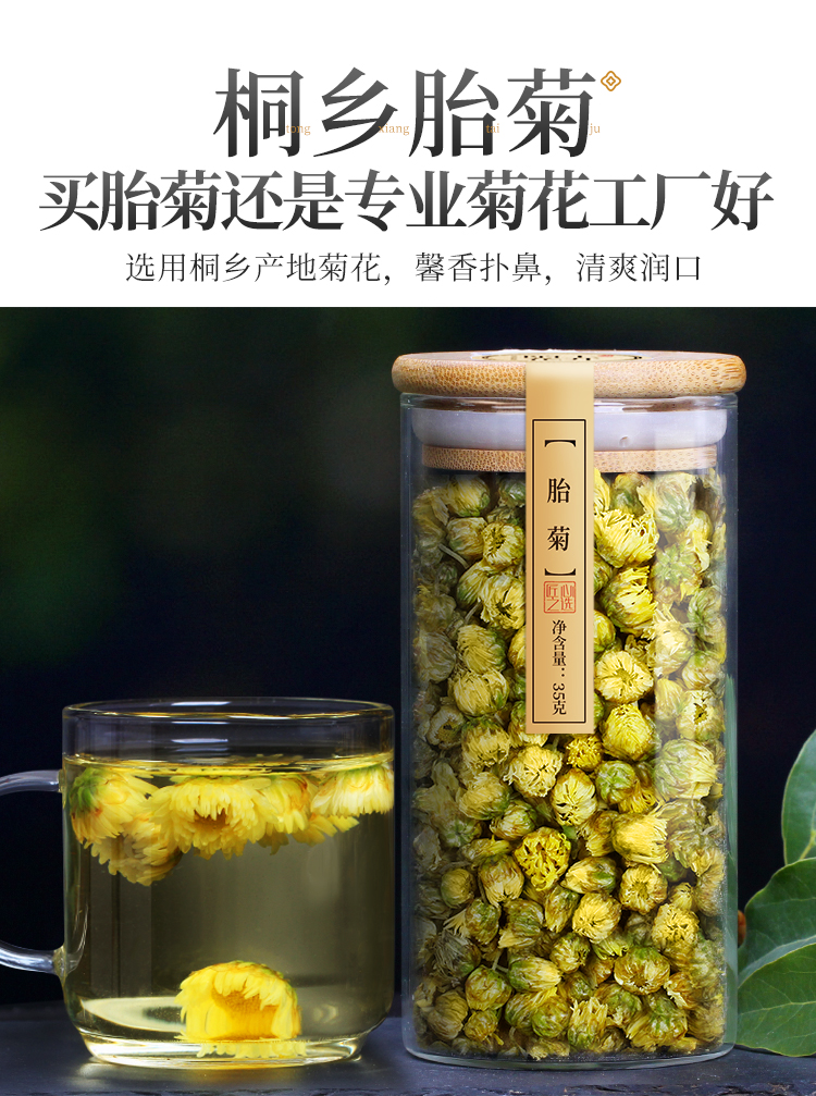 金银花菊花茶组合桐乡胎菊茶