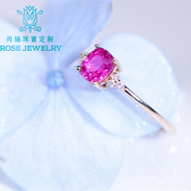 (Shredded Meat Jewelry Finished Product) Fingertip Elf Myanmar Mogu Manxin Brilliant Red Spinel 18K Gold with Diamond Ring