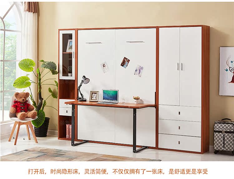 Mạnh như bảng giường gỗ tếch màu trắng tay áo tàng hình đa chức năng giường Bed nắp gập Đồ giường tường tủ CH-008 - Giường mẫu giường hộp