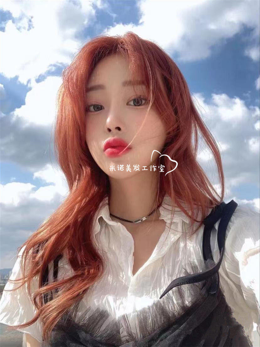 Orange series red gold Coral color hair dye Hair dye cream (sweet orange) send double oxygen milk Buy three get one free