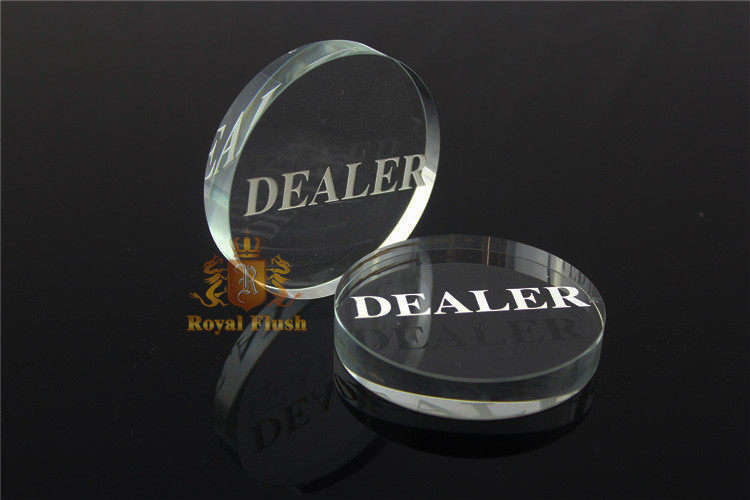 Фишки 透明 仿水晶dealer牌 庄片庄码 雕刻字体 57mmx10mm