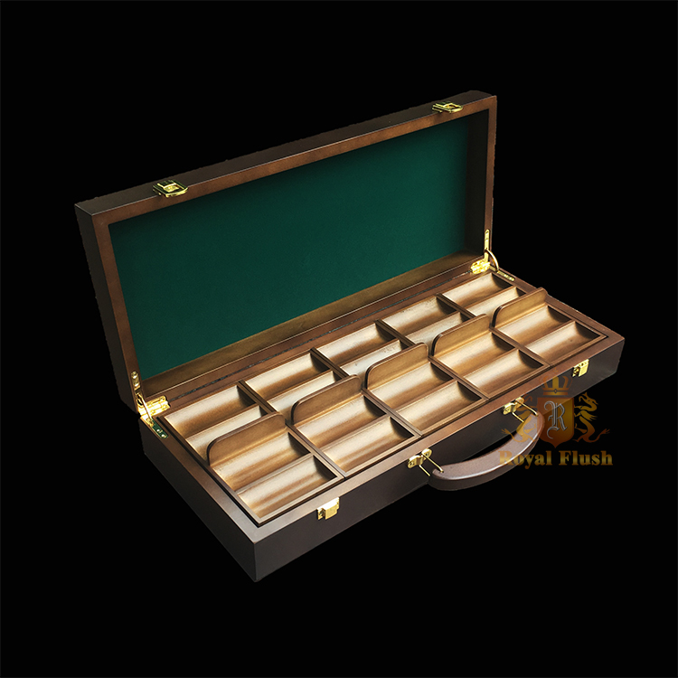 500 yards solid wood walnut chip box High-grade Texas Hold'em Baccarat chip box log chip box