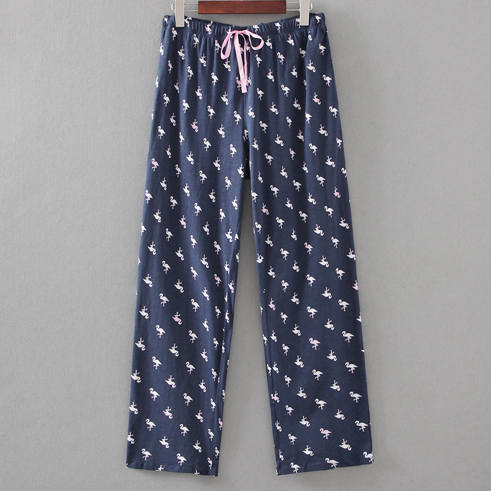 Foreign trade Large size Loose Weight m200 Catty Cotton Summer Thin style Sleeping Pants Women Cartoon Printed Casual Home Long Pants