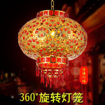 Festive Lantern Light Balcony Chinese Style Outdoor Indoor New Year Fu Character Hanging Decoration Rotating Walking Horse Light LED Genguan Pendant Lamp