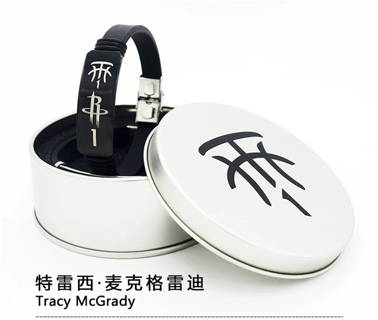 Bóng rổ Lakers James Kobe Curry Harden vòng đeo tay có thể điều chỉnh nam và nữ thể thao silicone mới vòng đeo tay màu đen