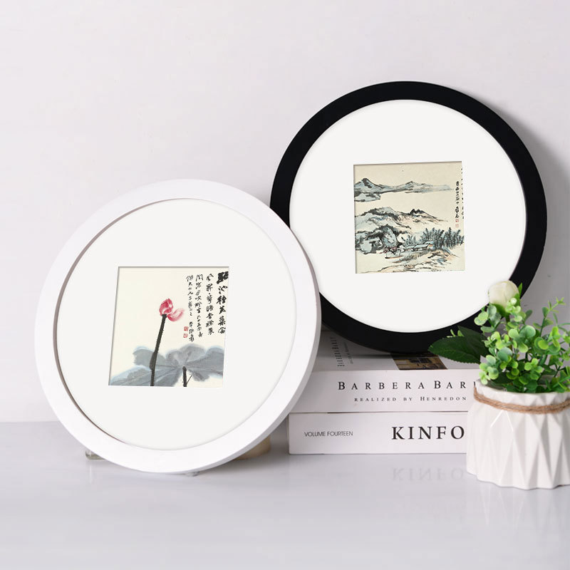 Round Picture Frame Wall Hanging Cross-Stitch Diamond Painting 6-Inch 8-Piece Embroidery 10-Piece Framed Set Simple Modern Creative Decoration 20
