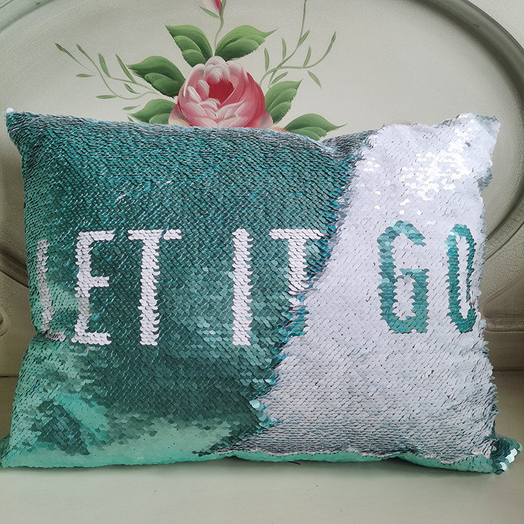 LET IT GO ICE AND SNOW Sequin with two sides turning children holding pillows with pillow waist pillow with core pillows 30x40cm