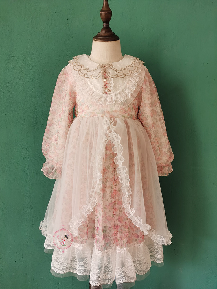 English single J Home Girls comeback Crushed Lace Roleita Cake long dresses Fancy Dresses Dress Spring Autumn 3-9 years old
