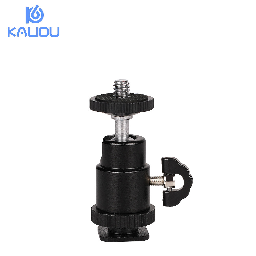 Photography light bracket metal hot shoe small gimbal 1 4 screw interface universal ball gimbal bracket mobile phone desktop