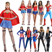 Halloween trang phục dành cho người lớn siêu anh hùng Captain America trang phục Wonder Woman phù hợp với Superman Cape Cos gái