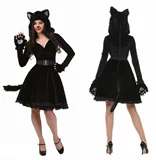 Костюмы косплея Хэллоуина, костюмы для животных мужчин и женщин, пары, костюмы черного медведя, кошки, кошки, женские костюмы